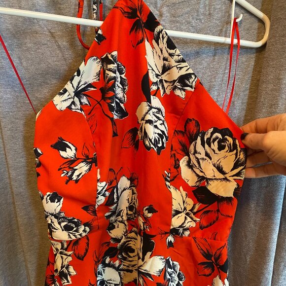 LULUS Halter Neck Floral Print Sleeveless Mini Dress Size XS - Picture 2 of 7